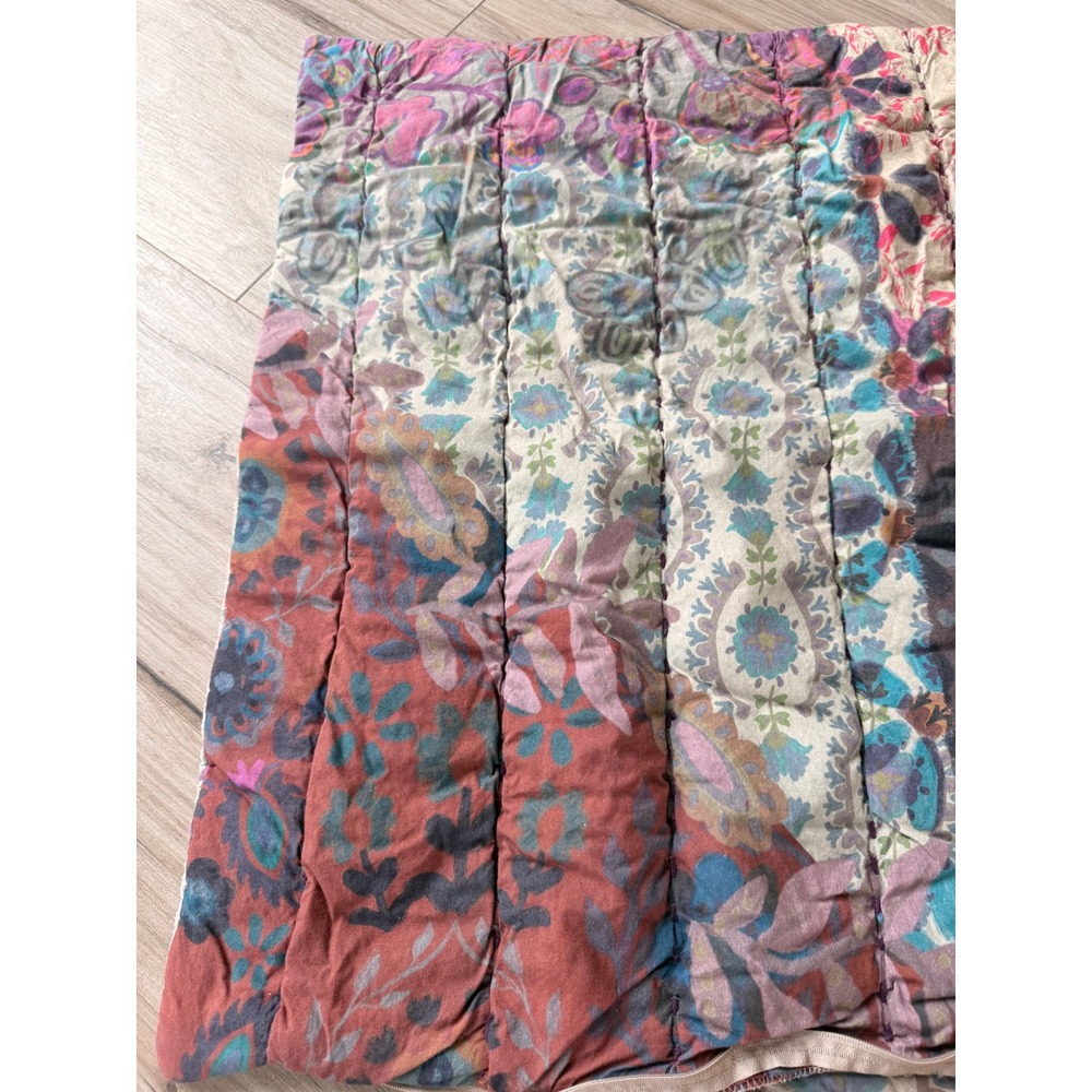 Natural Life Quilted Patchwork Floral Paisley Square Pillow Sham Multicolor - Picture 3 of 6